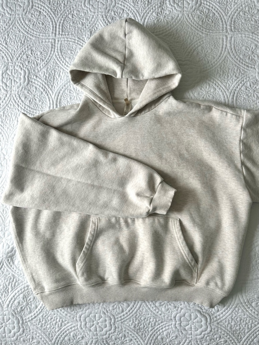 SKIMS cropped hoodie in heathered oatmeal